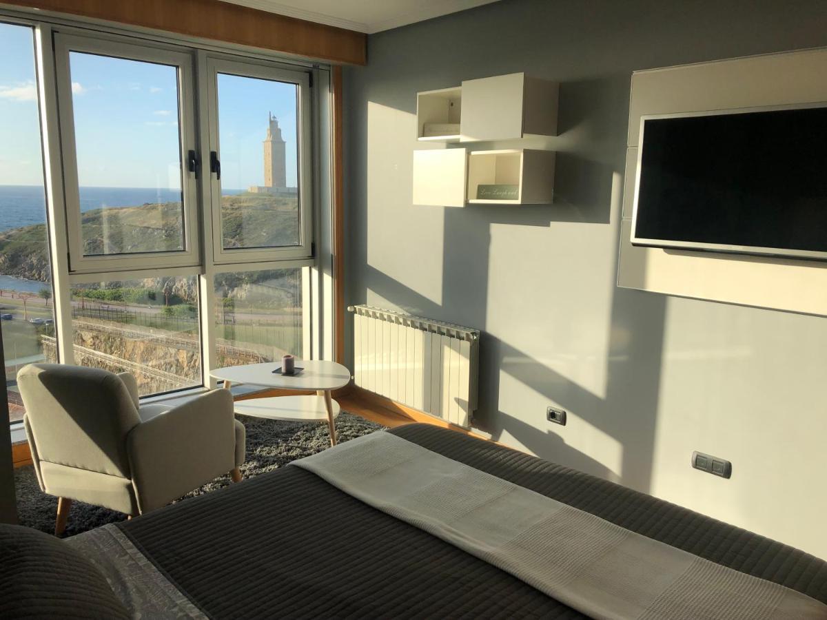 Parking, Vistas Al Mar Y Tres Habitaciones A Coruña Eksteriør billede